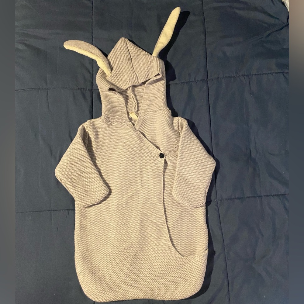 Adorable Bunny Ear Hooded Knit Baby Outfit Easter